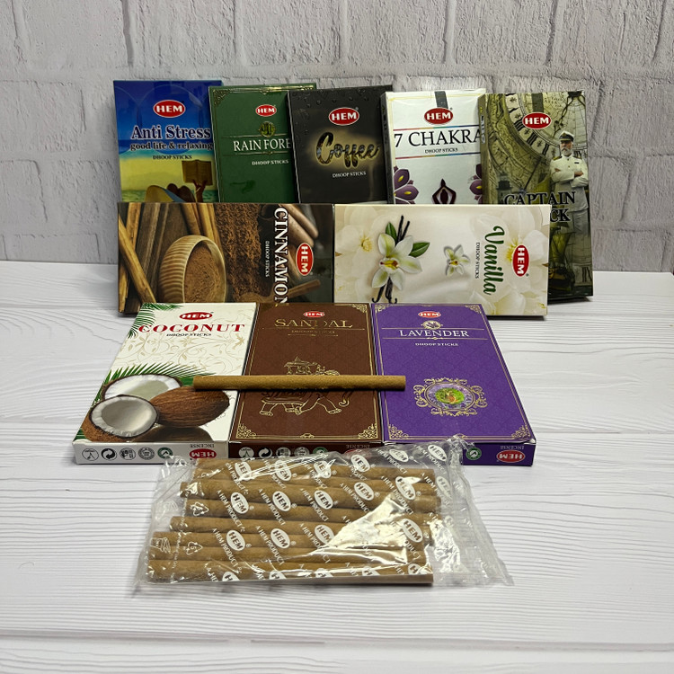 پک کامل عود دوپ HEM مجموعه ۱۰ رایحه محبوب + ۱۰ جاعودی